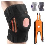 Knee Brace Black for Men Women, Side Double Elasti
