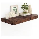 $56 Heimlove 12' Deep Rustic Brown Floating Shelve
