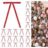 24 PCS Velvet Bows Christmas Ornaments Decorations