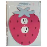 QTY-4 Decorative Outlet Faceplates-Strawberry Desi
