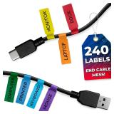 $5 240 PCS Cable Labels for Cords in 8 Colors -...