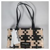 $29 Cocoglow Brown Cream Woven Shoulder Bag...