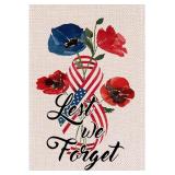 $13 QTY-2 4th of July Floral Garden Flag 12x18...