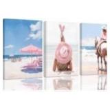 3 Piece Coastal Cowgirl Framed Prints