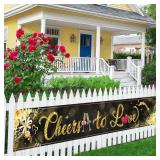 $12 Cheers to Love Large Banner,Hanging Garland...