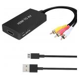 $14 HDMI to RCA Converter, HDMI to AV 3RCA CVBs...