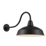 $71 Easton 1-Light Matte Black Barn Outdoor...