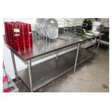 Stainless Steel Work Table, Approx. 96"W x 30"D x