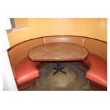 Round Dining Booth with (3) Semi-Circular Benches,