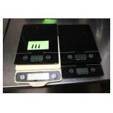 (4) Food Scales; (3) Mdl EK915K, (1) Oxo
