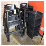 (4) Rubbermaid Highchairs & (4) Booster Chairs