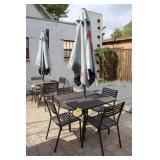 Patio Table w/(4) Chairs, Umbrella, Approx. 3