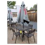Patio Table w/(4) Chairs, Umbrella, Approx. 3