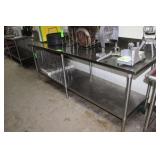 Stainless Steel Work Table, Approx. 96"W x 30"D x