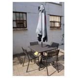 Patio Table w/(4) Chairs, Umbrella, Approx. 3