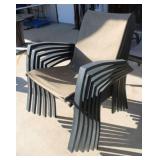 (6) Metal Framed Patio Chairs