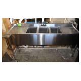 Stainless Steel Triple Sink, Approx. 6