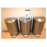 (3) Stainless Steel Trash Cans