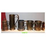 Antique Copper Mugs & Tankards from the UK;