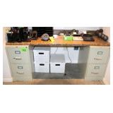 (2) 2-Door Vertical Files with Desktop 71"W x 25"D