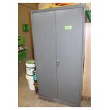 2-Door Metal Storage Cabinet with Contents;
