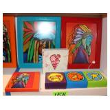 Assort. American Indian Themed Art on Canvas