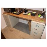 (2) 2-Door Vertical Files with Desktop 71"W x 25"D