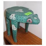 Wooden Frog Stool, Approx.. 16" x 14"H