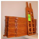 (33) Wooden (5) Beer Flight Paddles, Branded