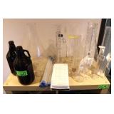 Assort. Test Tubes, Micrometers, Flasks