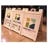 (3) Signicade Deluxe A-Frame Resin Signs, 2 Sided,