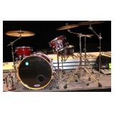 Evans Drum Set - Red, w/Bass, Toms, Snare,
