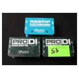 (2) Radial Direct Box Pro D1 Audio Converters,