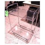 Plexiglass 4-Wheel Cart, Approx. 23" x 14" x 31"H