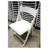 Drake White Resin Folding Chairs w/Padded Seat