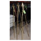 (3) Easels, Gold, Approx. 16"W x 66"T