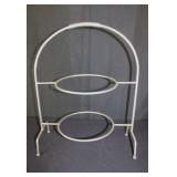 (10) 2-Tier Silver Trays 18"T