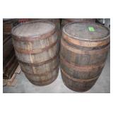 (2) Whiskey Barrels w/25"W x 8