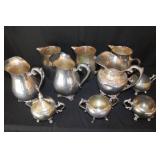 Lot of Pitchers & Sugar/Creamer, Silver Plated