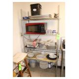 Lot of (2) Metro-Style Shelves , (2) Stools,