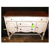 Vintage Wooden Sideboard, Approx. 54"W x 20"D x