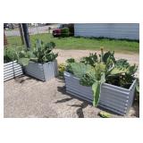 (2) Custom Cactus Planters Approx 4'W x 19' x