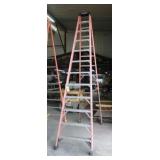 Werner 12' Fiberglass Step Ladder, 300 Lb Cap