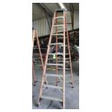 Werner 10' Fiberglass Step Ladder, 300 Lb Cap