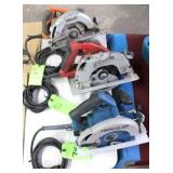 (3) 7-1/4' Corded Circular Saws; Milwaukee, Ridgid