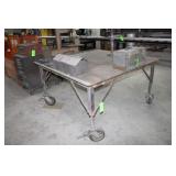 Shop Table on Casters Approx. 60' x 60' x 34'H,
