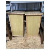 2 wooden podiums