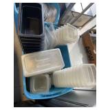 large tote of plastic food containers