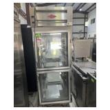Utility double glass door refrigerator