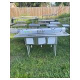 Stainless Steel 3 Compartment Sink